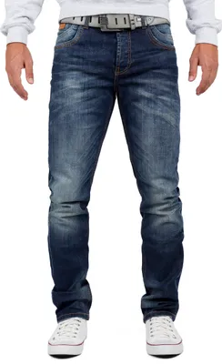 Produktbild von Cipo & Baxx Herren Regular Fit Jeans Stonewashed CD186A Blue W36/L32