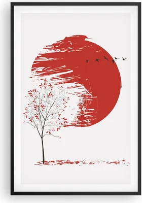 Produktbild von Gerahmtes Poster - Schwarzer Rahmen - Japan Blume Kirschen - 61x91,5 cm - Wand Bild - Wanddeko - Wandbilder - Kunstposter - Wandposter - Bilderrahmen - Bilder - Kunstdruck - P2BPA61x91-5063