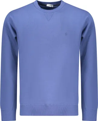 Produktbild von Herren Langarm-Sweatshirt Blau mit Stickerei und Rundhalsausschnitt