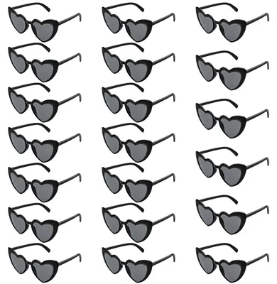 Produktbild von BAIFULAI 20 Stück Herz Sonnenbrille: Retro Schwarz Grau Herz Brille, Damen Herre