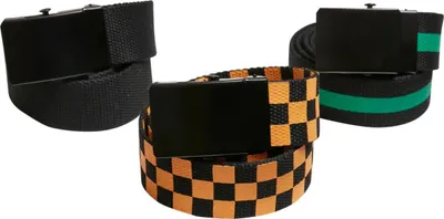 Produktbild von Urban Classics UCK2774 | Belts Trio Kids S/M bis L/XL - Farbe: black/bodegagreen/magicmango - Größe: L/XL