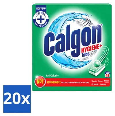 Productafbeelding van 20 x Calgon wasmachinereiniger tabletten - Bescherming tegen kalkaanslag - Voordelige verpakking - 20 stuks