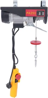 Immagine prodotto di Paranco elettrico da 550W con una capacità di 125 kg e struttura in acciaio, ideale per officine e garage