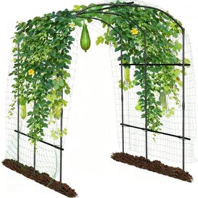 Image de Arche de jardin - Treillis pour plantes grimpantes Arche de porte Pergola Support pour plantes grimpantes Treillis 190 x 180 x 220 cm
