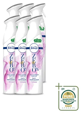 Zdjęcie produktu dla 6 x Spray do odświeżania powietrza Febreze Zero % - Orchidea - 300 ml - Opakowanie zbiorcze - 6 sztuk
