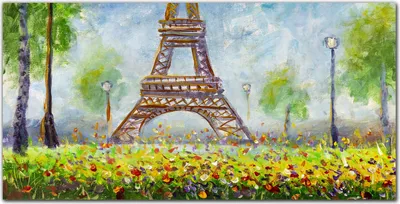 Produktbild von Coloray Küchenrückwand 140x70 Spritzschutz aus Glas - Blumen Eiffelturm
