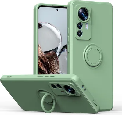 Produktbild von Xiaomi 12T Pro Handyhülle, Ring Halter Ständer Kratzfeste Weiche Silikon schutzhülle für Xiaomi 12T / Xiaomi 12T Pro Türkis