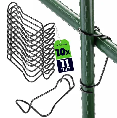 Produktbild von KADAX Verbindungsschnallen Ø 11 mm, 10 Stück, Klammern aus Stahl für Rankstäbe, Tonkinklammern zur stabilen Fixierung von Pflanzstäben und Rankhilfen im Garten