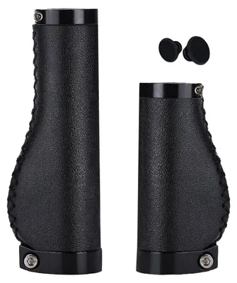 Obrázok produktu pre Ergonomické riadidlové gripky, čierne, hliníkové, s dvojitým uzáverom, 22 mm, vhodné pre horské bicykle, elektrobicykle a skladacie bicykle