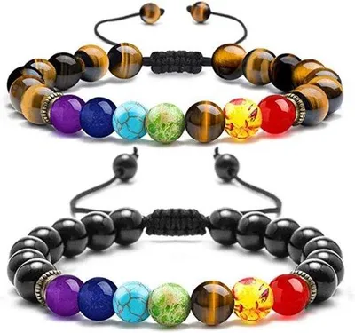 Produktbild von Lavastein Armband 7 Chakras Reiki Schmuck