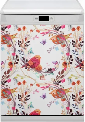Produktbild von Magnetmatte Geschirrspüle Abwaschbar Küche Magnete  Dekor 60x80 cm  - Vögel am Zweig