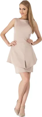 Produktbild von Damen Kleid Elegant Cocktail Stylisch; Beige/S/36