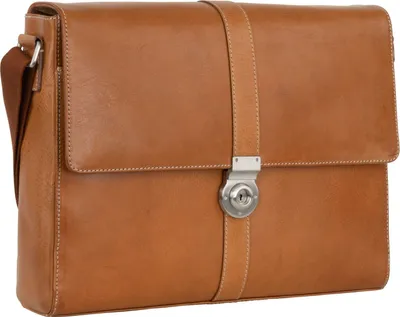 Produktbild von LEONHARD HEYDEN Leder Umhängetasche Schultertasche mit Laptopfach Bergamo Messenger Bag Light Brown braun