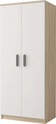 Produktbild von Drehtürenschrank Jonas II SONOMA/WEISS 2D 06 80 cm (GRIFFEN: GRAU)
