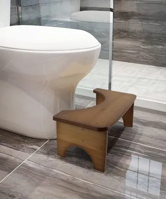 Immagine prodotto di Solidchoice - Sgabello da toilette in bambù per migliorare la postura - Forma a C
