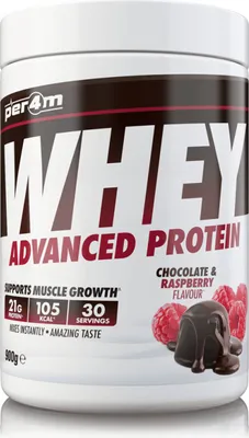 Produktbild von Per4m Whey Advanced Protein (900g) Chocolate & Raspberry - Eiweiße - Molkenprotein-Mischung