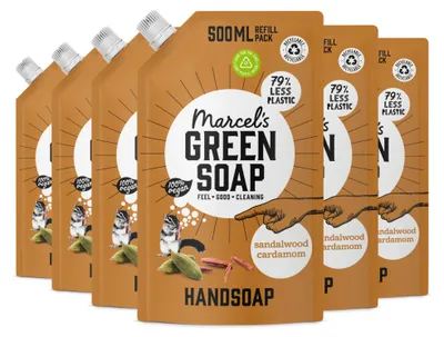 Produktbild von MARCEL'S GREEN SOAP Handseife Sandelhout & Kardemom Navulling 500ml x 6 Bundle