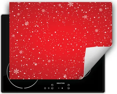 Produktbild von DarHaus Herdabdeckplatte 70x52 cm Anti Rutsch Matte Aufrollbar, rot - Schnee
