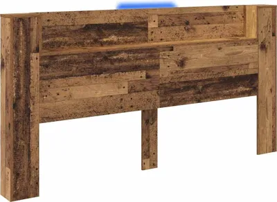 Zdjęcie produktu dla vidaXL Wezgłowie z półką z drewna odzyskanego 200 x 15 x 103,5 cm materiał drewnopochodny
