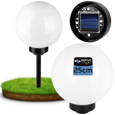 Zdjęcie produktu dla Lampa solarna LED kula ogrodowa czujnik zmierzchu IP54