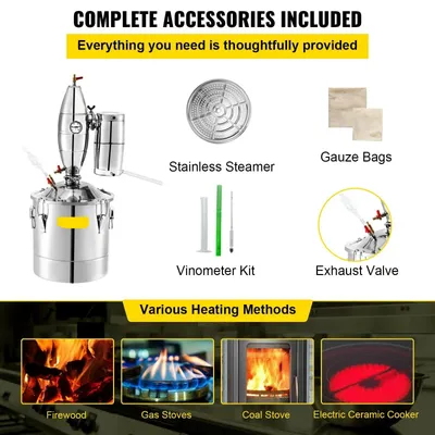Productafbeelding van Distilleerapparaat 50 Liter - RVS Ketel voor Alcohol, Bier en Moonshine