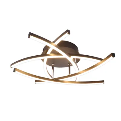 Produktbild von ZMH Deckenlampe LED Deckenleuchte Wohnzimmer 32W Dimmbar Küchenlampe Schwarz mit Fernbedienung Modern Design Wohnzimmerlampe Metall Schlafzimmerlampe Flur Deckenleuchten für Kinderzimmer Büro