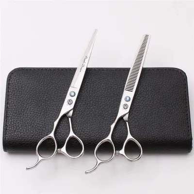 Produktbild von Linkshänder-Friseurschere 7,0 Zoll, scharfe Friseur-Haarschere, Haarschnitt-Werkzeug-Set, Haarschneide- und Ausdünnungs-Friseurset für Linkshänder, professionelle Friseure