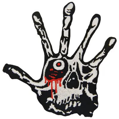 Geborduurde Schedel-Patch, 8,5 x 8,5 cm, 1 Stück