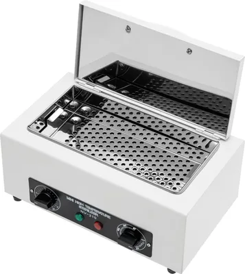 Produktbild von Heißluftsterilisator für Nagel-/Salonwerkzeuge - Trockenwärme-Sterilisator - 300 W - 50–220 °C - Timer 0–60 Min - 2 l - 31×18×17,5 cm - Weiß