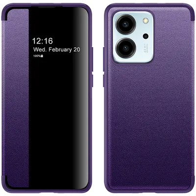 Obrázek produktu pro Pouzdro pro Honor 80 SE tenkéPolyuretankožené klopové pouzdro s okénkem pro zobrazení Fialová