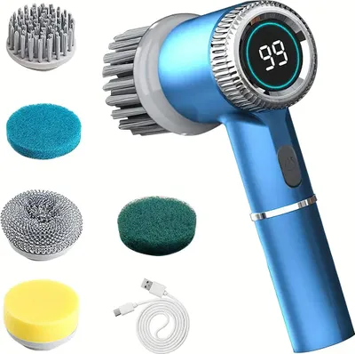 Produktbild von Elektrische Reinigungsbürste, Kabellos, USB Wiederaufladbar, Multifunktional, Handlicher Küchen und Topfreiniger