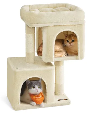 Produktbild von Feandrea Kratzbaum klein, 65 cm, Katzenhaus, große Plattform, Sisalstämme