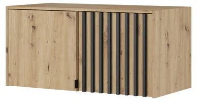 Productafbeelding van Bovenstuk voor kast, geschikt voor de STILO 2D kast, 105 cm, uitvoering: Artisan eikenhout, zwarte lamellen