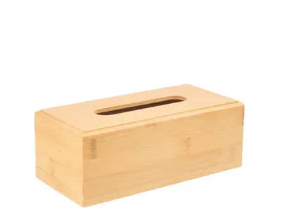 Produktbild von Kosmetiktuchbox Bambus Taschentuchbox Holz Tücherbox Papiertuchspender 24x12x9 cm