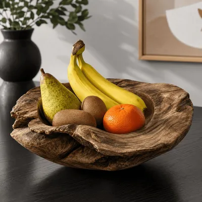 Produktbild von Teakholzschale Teakholz Schale Obstschale Schlüsselschale Holz Schale Ø30cm