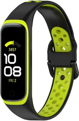 Produktbild von Strap-it Samsung Galaxy Fit 2 Sportarmband (Schwarz/Gelb)