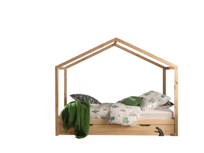 Produktbild von Home Bett Dallas 3 90x200 mit Bettkasten - Kieferholz
