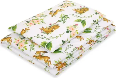 Image de Ensemble linge de lit bébé - Housse de couette enfant - 100 % Bomull, hudvänlig, 2del, 135 x 100 cm
