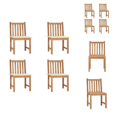 Immagine prodotto di vidaXL Sedie da giardino 4 pezzi con cuscino in legno massiccio teak - Sedie da giardino