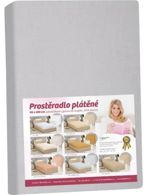 Produktbild von Spannbettlaken Grau 90x200 cm 100% Baumwolle 135 g/m² 25 cm Eckhöhe