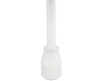 A white plumbing fixture part against a white background.