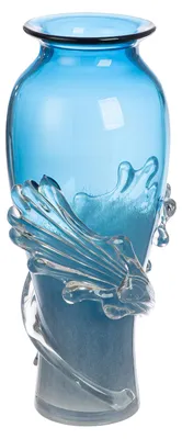 Zdjęcie produktu dla Casablanca Glasart, Vase, "Wave", Glas, blau,  H. 40 cm, D. 19 cm 47002