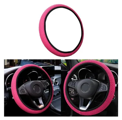Productafbeelding van Stuurhoes auto, universeel, 37-38 cm, microvezel, ijszijde, roze, antislip