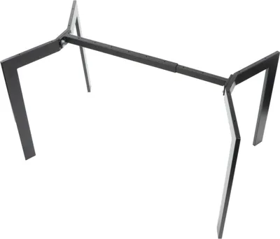 Image de Base rectangulaire en métal / cadre de table NY-HF05RA/B, pour bureau, hôtel, restaurant, longueur réglable, dimensions 104-144x68x72,5 cm, noir