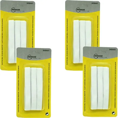 Produktbild von 4x 180 cm Gummiband 7,2 m Elastikband Gummilitze elastisch Hosengummi Gummi weiß