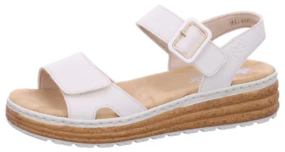 Produktbild von Rieker Damen Sandale in Extraweite H mit Plateausohle in Korkoptik 62760, Größe:38 EU, Farbe:Beige