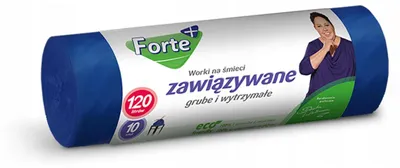 Zdjęcie produktu dla Forte+ Worki na śmieci zawiązywane 120L 10 szt. LDPE