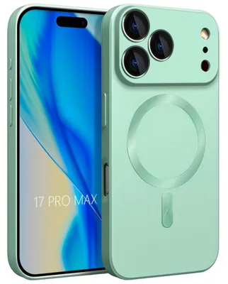 Image de Coque pour iPhone 17 Pro Max, Silicone Liquide Slim Anti-Rayures avec Anneau Magnétique Vert