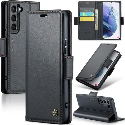 Immagine prodotto di Custodia Galaxy S21 5G, Custodia in pelle con funzione stand per Samsung Galaxy S21 5G Nero