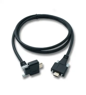Zdjęcie produktu dla SYSTEM-S Kabel USB 3.1 Gen 2 100 cm z wtyczką typu C do montażu panelowego pod kątem góra-dół 10 Gbit/s 100W